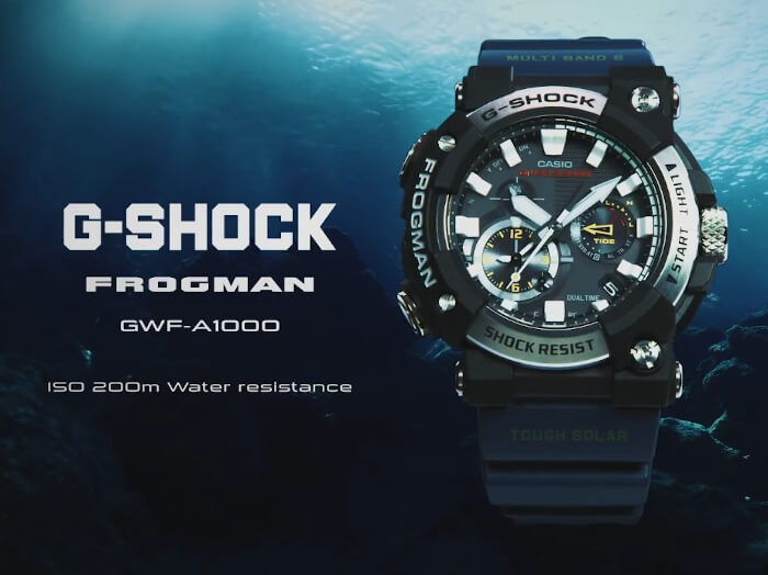 ankomme hagl Sag G-Shock Frogman GWF-A1000 with Full Analog Display