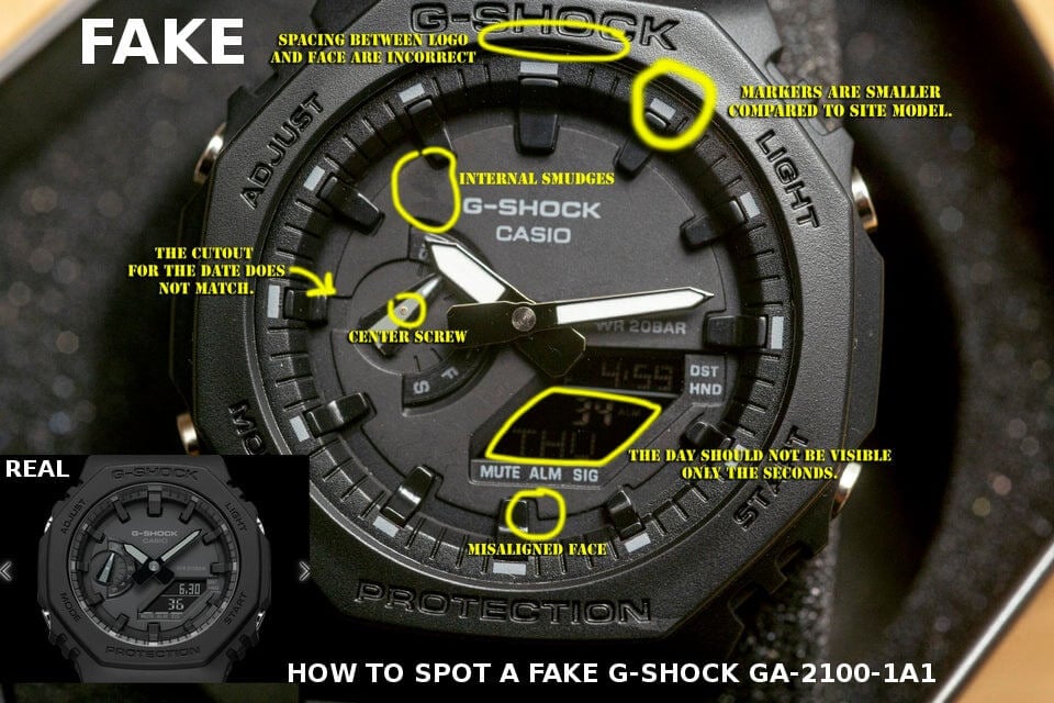 Beware of fake Casio G-Shock GA-2100-1A1 – G-Central G-Shock Watch Fan Blog