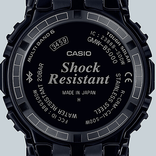 G-Shock GMW-B5000CS-1 with Laser-Engraved Grid Pattern