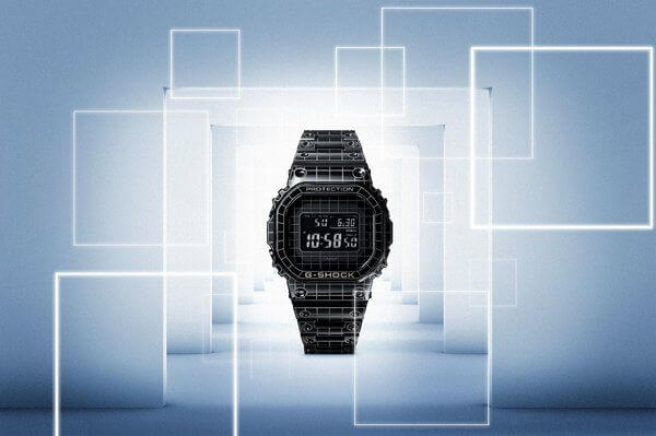 G-Shock GMW-B5000CS-1 with Laser-Engraved Grid Pattern