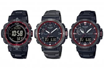 Pro Trek Titanium Firefall Series: PRW-30YT-1, PRW-50YT-1, PRW-60YT-1