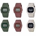 G-Shock Earth Color Tone Series: DW-5600ET DW-5600WM Green, Brown Red, Sand