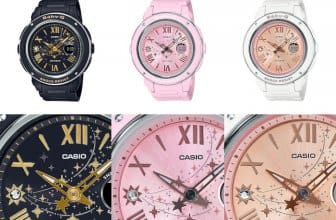 Baby-G Shooting Star Series with Swarovski Crystals: Black BGA-150ST-1A, Pink BGA-150ST-4A, White BGA-150ST-7A
