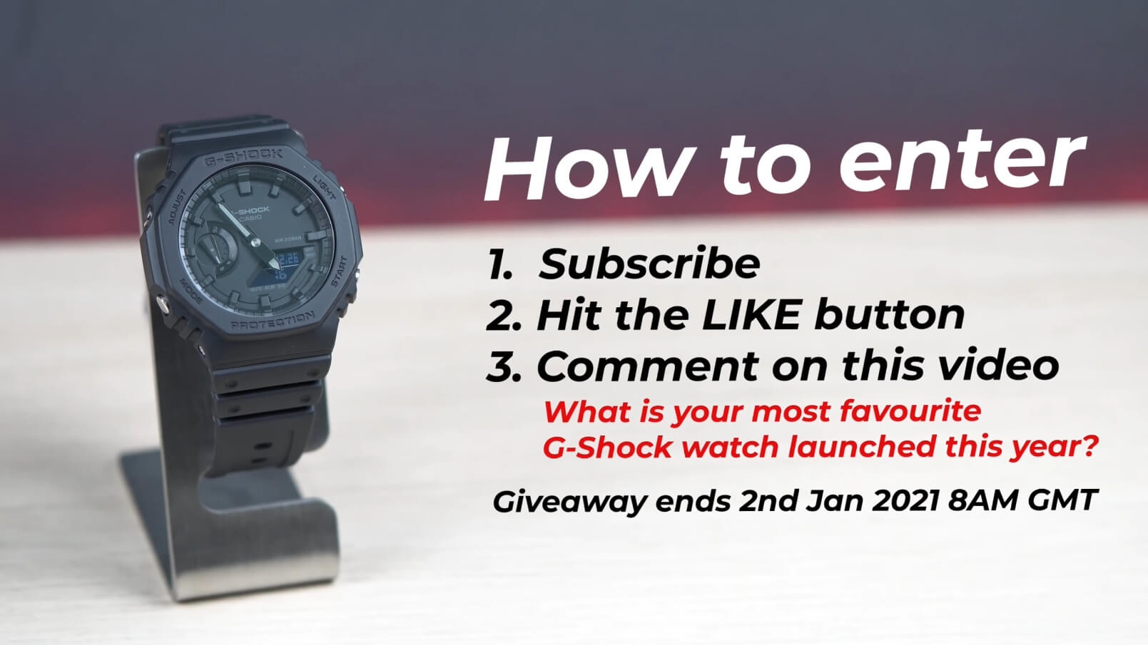 Gsyoku giving away G-Shock GA-2100-1A1 for 1st anniversary