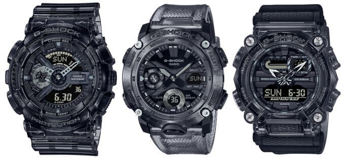 G-Shock SKE Black Skeleton Series GA-110SKE-8A GA-2000SKE-8A GA-900SKE-8A