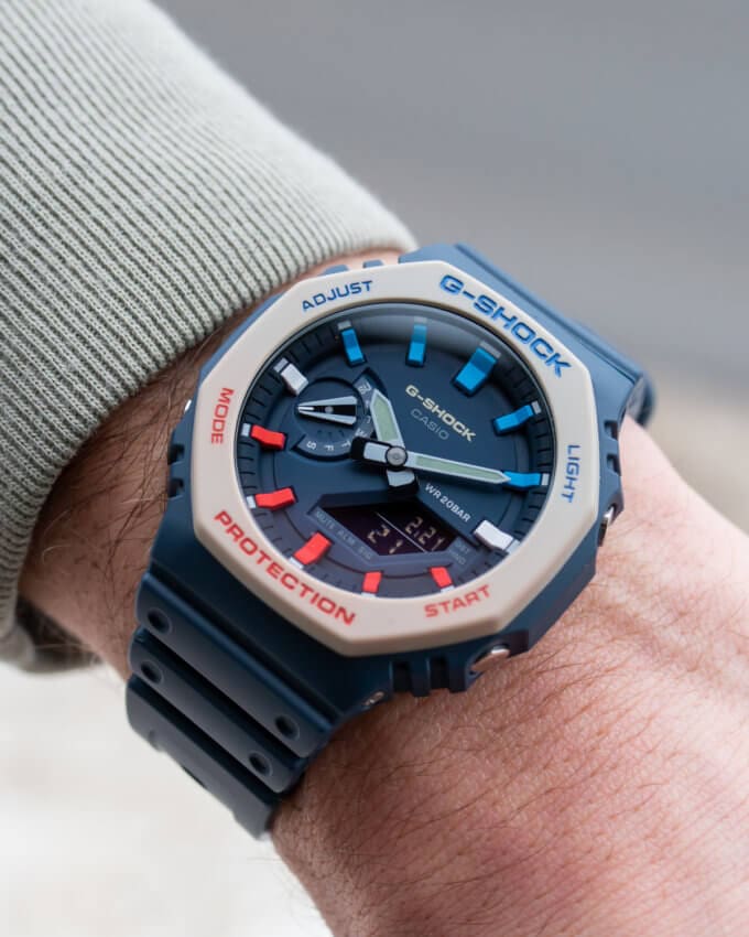 IFLW x The Dial Artist G-Shock Casioak Pepsi Wrist Shot