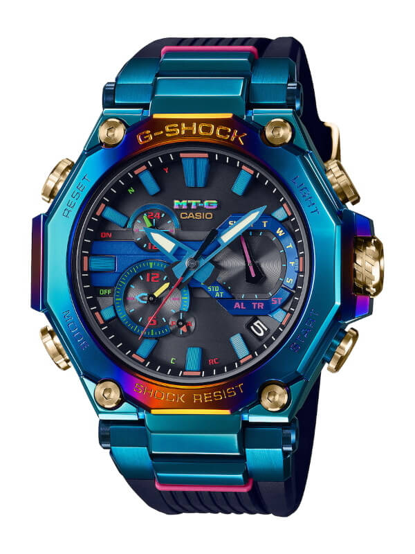 G Shock Mtg B00ph 2a Blue Phoenix With Rainbow Ip G Central G Shock Watch Fan Blog