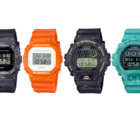 G-Shock Summer Seascape: black DW-5600WS-1, orange DW-5600WS-4, black DW-6900WS-1, blue DW-6900WS-2