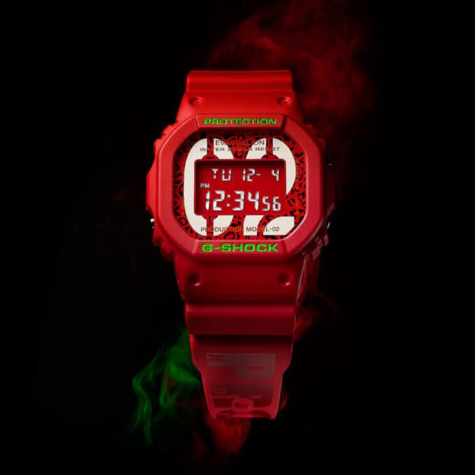 Evangelion  x G-Shock DW-5600 EVA-02 The Beast Model feat. Radio Eva 2021