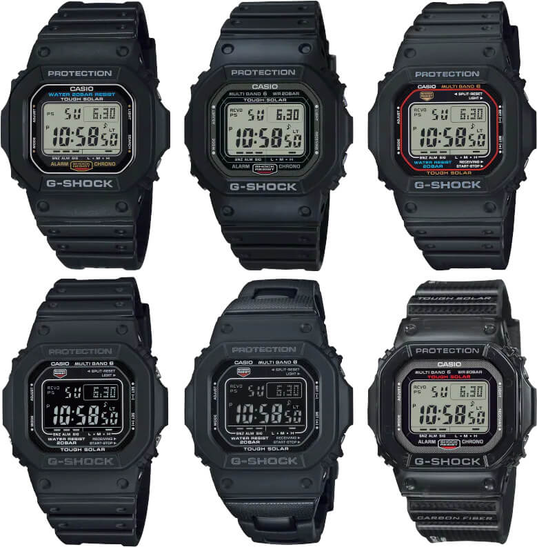 variabel rysten I forhold G-Shock 5000U/5600U/5610U Updated Module "U" Series: GW-5000U-1, GW-M5610U,  GW-S5600U, G-5600UE