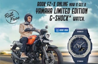 Buy a Yamaha FZ-X motorcycle in India, get a free G-Shock GA-2110ET-8A watch