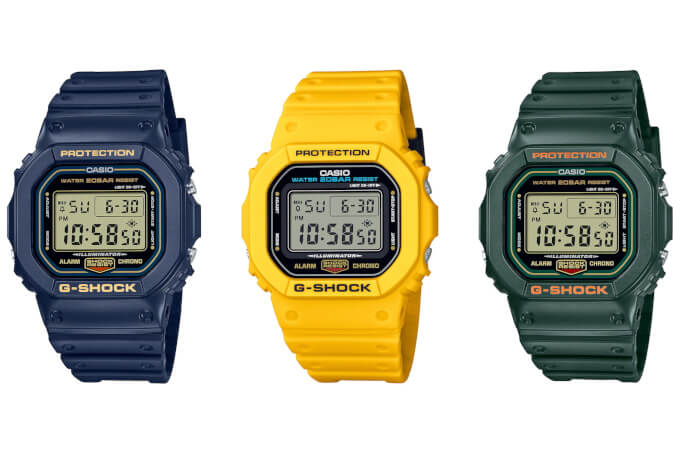 G-Shock Color Origin Tributes: Yellow DW-5600REC, DWE-5600R Carbon