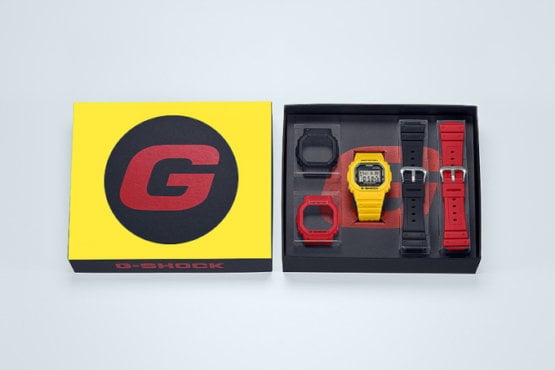 G-Shock DWE-5600R-9 Box Set with Yellow, Black, Red Bezels and Bands