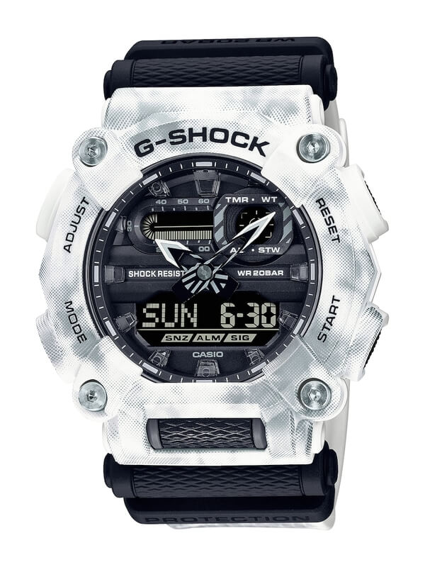 G-Shock Grunge Snow Camo Series including GAE-2100GC-7A