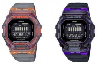G-Shock G-SQUAD GBD-200SM-1A5 and GBD-200SM-1A6: Skeleton Bezel with Orange or Purple Inner Case