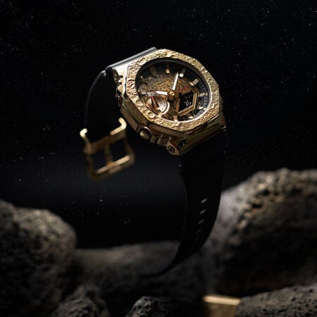 The Moon: G-Shock GM-2100MG-1A with 3D Textured Gold IP Stainless 