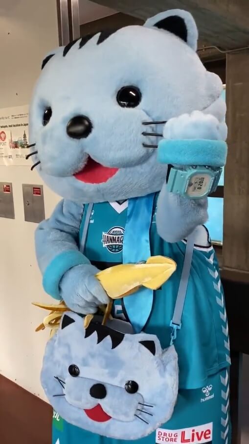 Kyoto Hannaryz mascot Hannyaryn wears big G-Shock watch