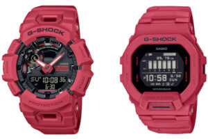 Matte Red G-Shock G-SQUAD GBA-900RD-4A and GBD-200RD-4