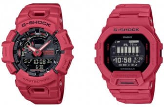 G-Shock GBA-900RD-4A and GBD-200RD-4 Step Counting Bluetooth Fitness Watches in Matte Red