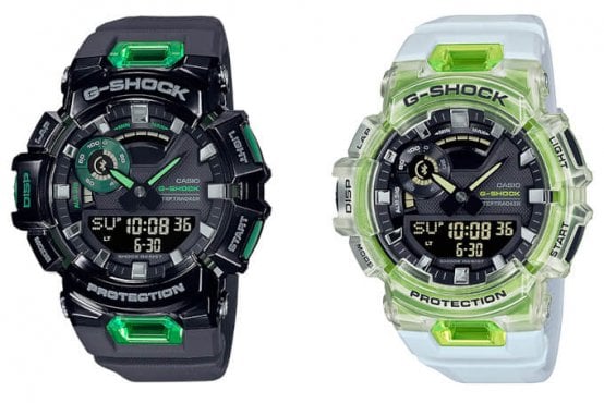 G-Shock GBA-900SM: GBA-900SM-1A3 & GBA-900SM-7A9 in skeleton black-green and white-green