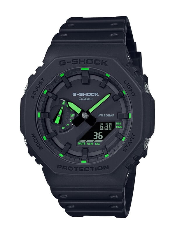 G-Shock GA-2100-1A3 Black with Neon Green Accents