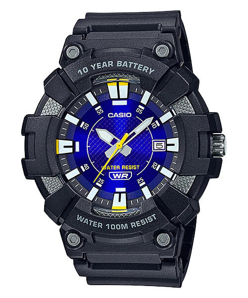 Casio MW-610H Full Analog with 10-Year Battery and 100M WR