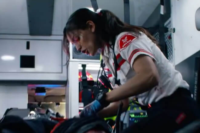 Eiza González wears Casio G-Shock GBD-100 watch in "Ambulance"