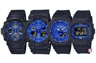 G-Shock Blue Paisley Series: AWG-M100SBP-1AJF GA-100BP-1A GA-2100BP-1A GW-B5600BP-1