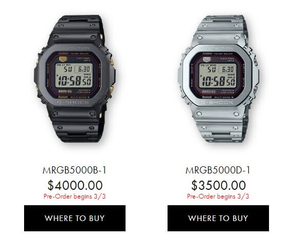 G-SHOCK MRGB5000 Pre-Sale USA