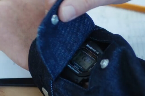 G-Shock Products Denim Shirt Jacket with Watch Opening