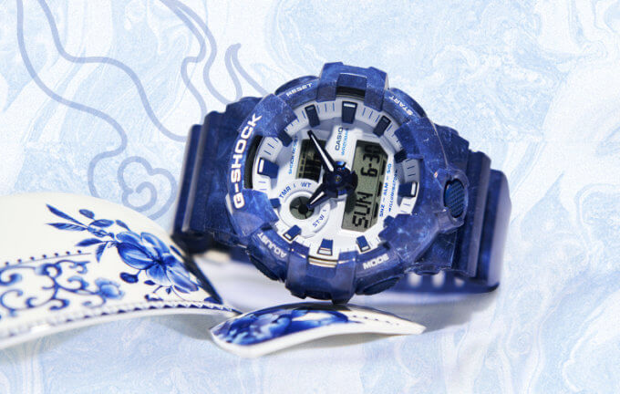 G-Shock GA-700BWP-2A Blue and White Porcelain