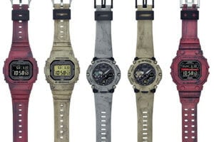 G-Shock SL series with GX-56SL, GW-B5600SL, and GA-2200SL with mix-molded resin inspired by sand and soil