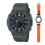 GAE-2100WE-3A Green Camo and Black with Orange Cordura Band