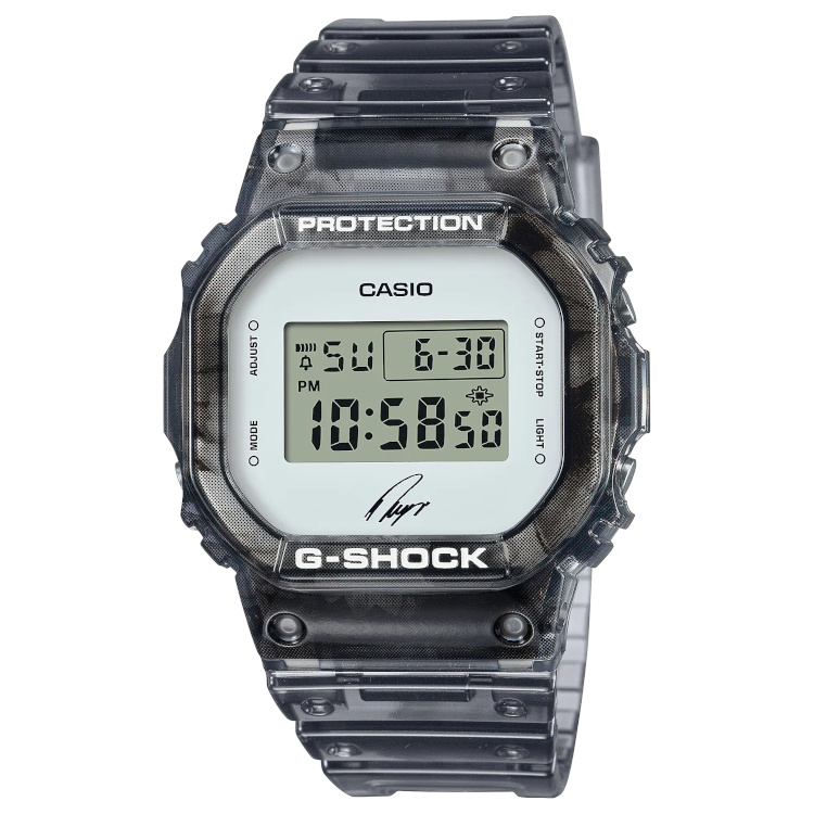 Kawasaki x G-Shock DW-5600' collaboration features the River Mark logo