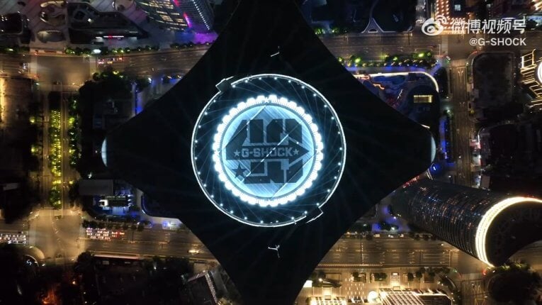 G-Shock 40th Anniversary Lightshow in Shanghai China Rooftop