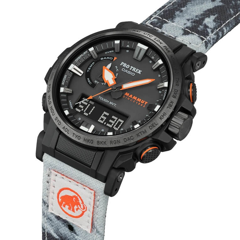 Mammut x Pro Trek PRW-61MA-1A collaboration set with Alpine print