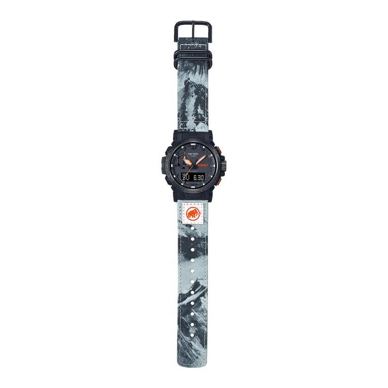 Mammut x Pro Trek PRW-61MA-1A collaboration set with Alpine print