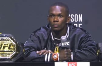 Israel Adesanya wears the Dragon Ball Z G-Shock watch