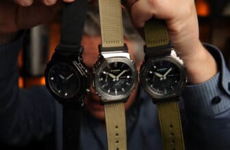 G-Shock GM-2100C Metal-Covered Utility Series has a military field watch style with cloth band