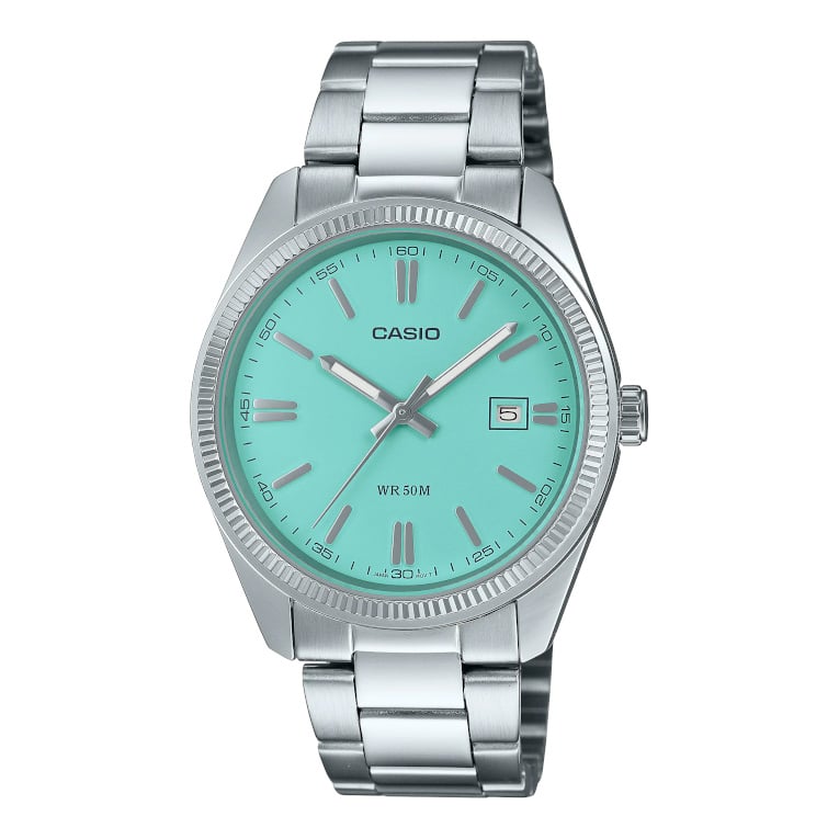 Tiffany MTP-1302PD-2A2V with turquoise blue dial is the hottest Casio watch of the moment
