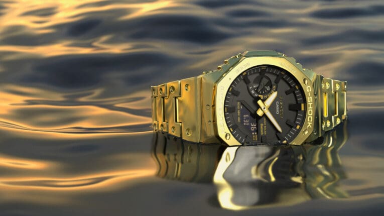 G-Shock GM-B2100GD-9A Yellow Gold in Water