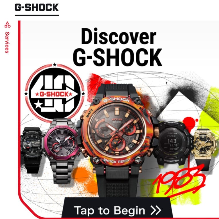 Discover G-Shock section in Casio Watches app