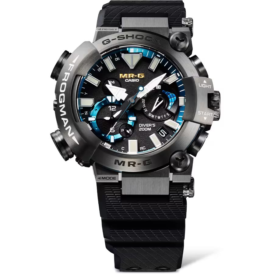 Krympe Tilskyndelse Opiate G-Shock MR-G Frogman MRG-BF1000R-1A luxury diving watch is made of titanium  and sapphire