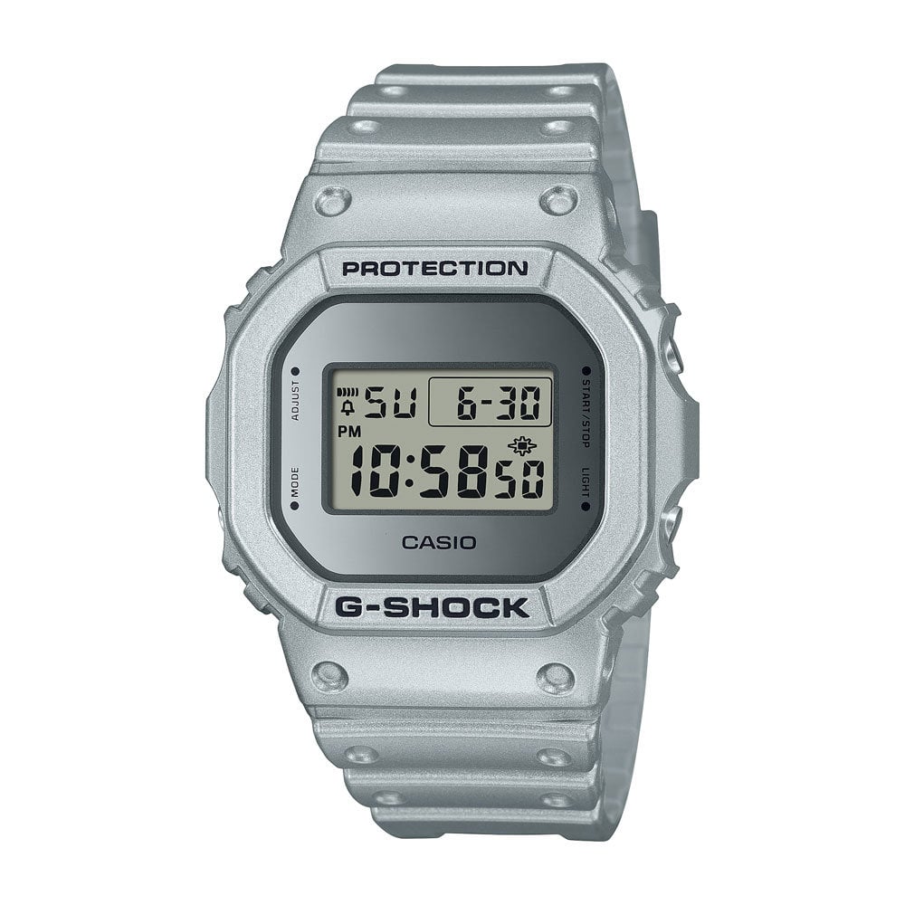 G-Shock 'Forgotten Future' Series in silver includes DW-5600 with LED light and reversing LCD effect