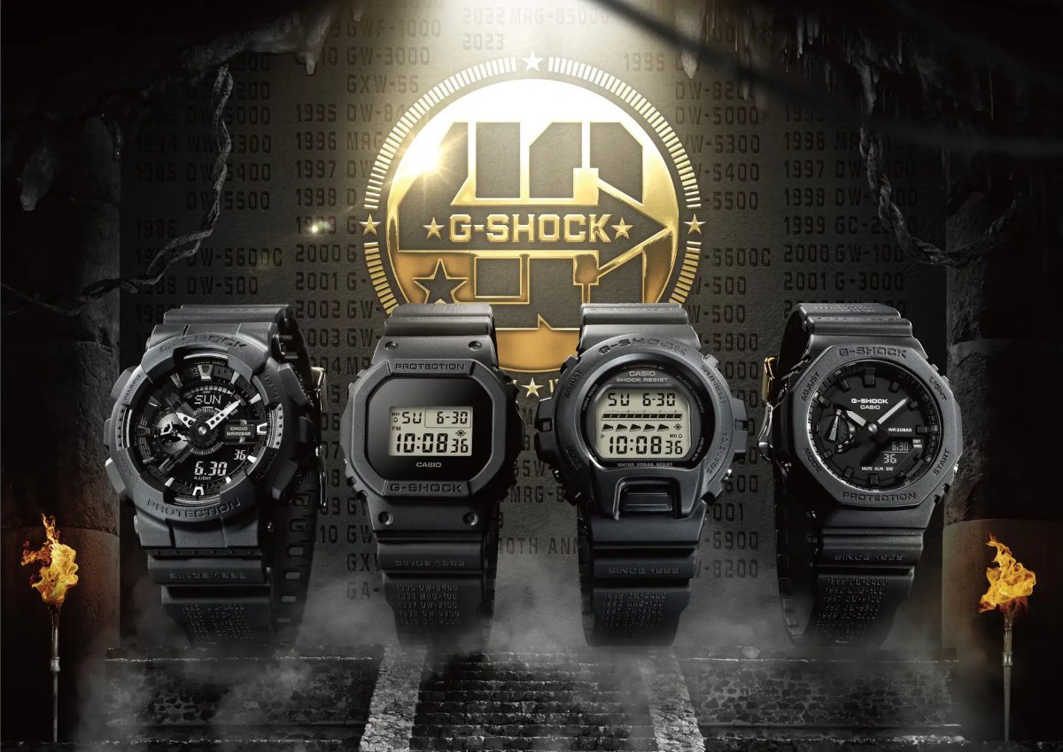 schuintrekken Pardon oog G-Shock Remaster Black Series for 40th Anniversary includes DW-6640RE-1  (DW-6600 revival), DWE-5657RE-1 (dual bezel set), GA-114RE-1A, GA-2140RE-1A