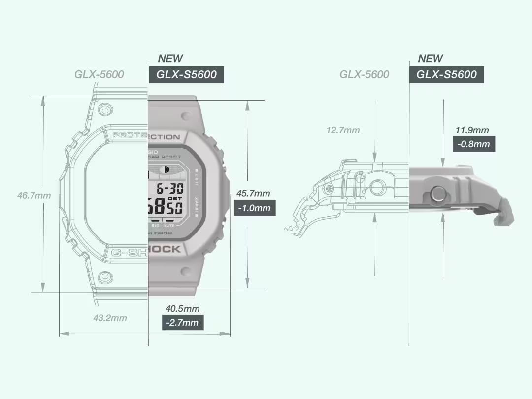 GLX-S5600 with square G-Shock moon G-LIDE small watch tide and graphs surfing is a