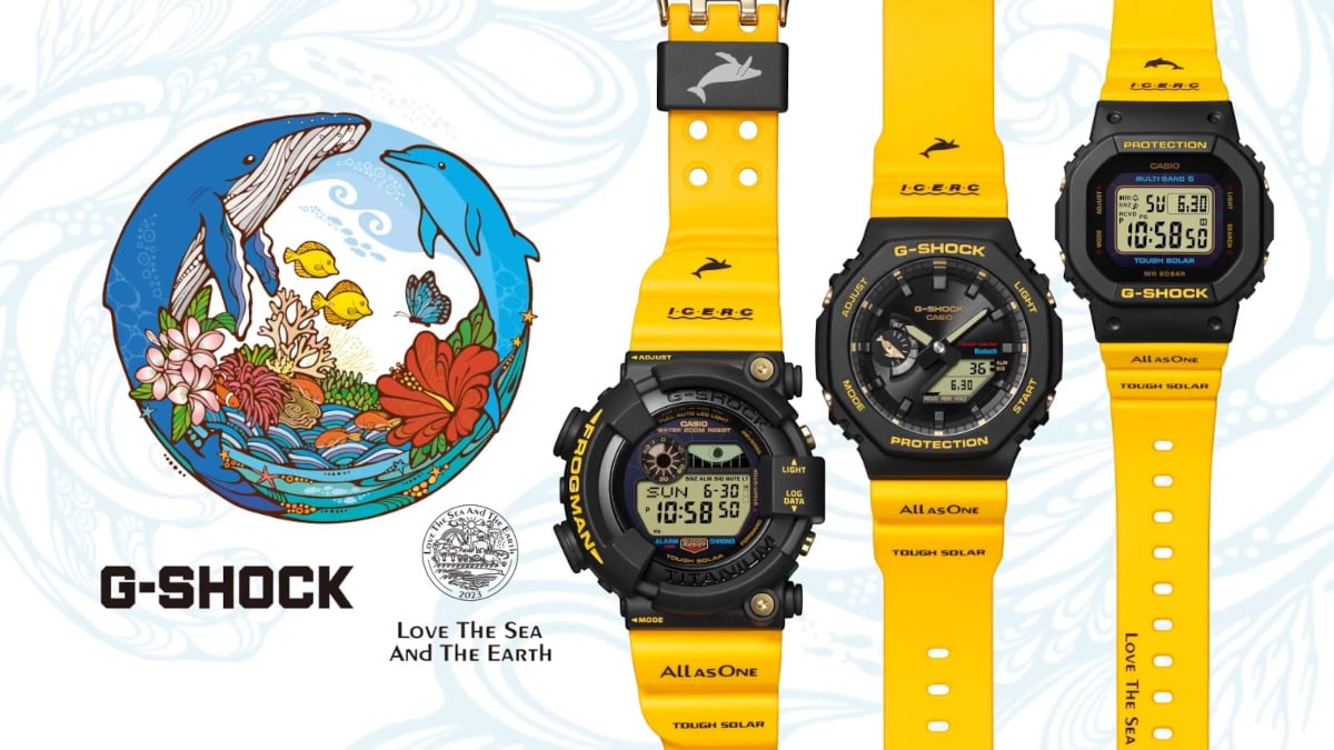 I.C.E.R.C. x G-Shock Love The Sea And The Earth 2023 editions are inspired by first I.C.E.R.C. collaboration (with GW-8200K-9JR, GA-B2100K-9AJR, GMD-W5600K-9JR)