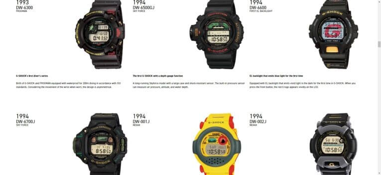 G-Shock Japan Website