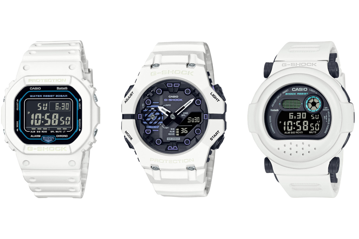 G-Shock Sci-Fi World Series includes three white Bluetooth