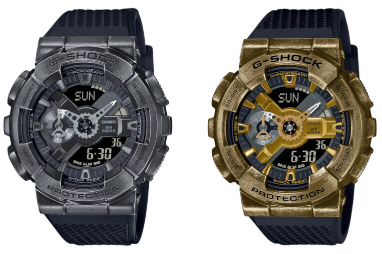 G-Shock GM-110 series gets the vintage-style aged ion plated treatment with GM-110VB-1A and GM-110VG-1A9